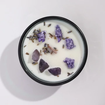 Hop Hare Kristály Gyertya Virágokkal - Hold