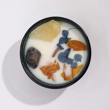 Hop Hare Kristály Gyertya Virágokkal - Nap