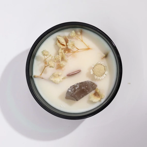 Hop Hare Kristály Gyertya Virágokkal - Oroszlán